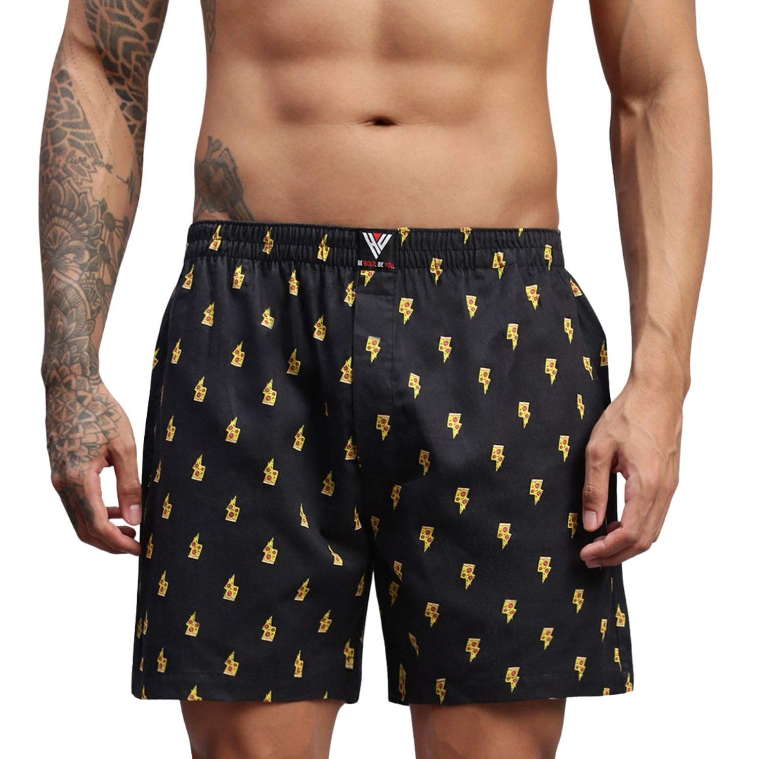 Lightning Pizza Men Cotton Printed Boxer Shorts-image-25