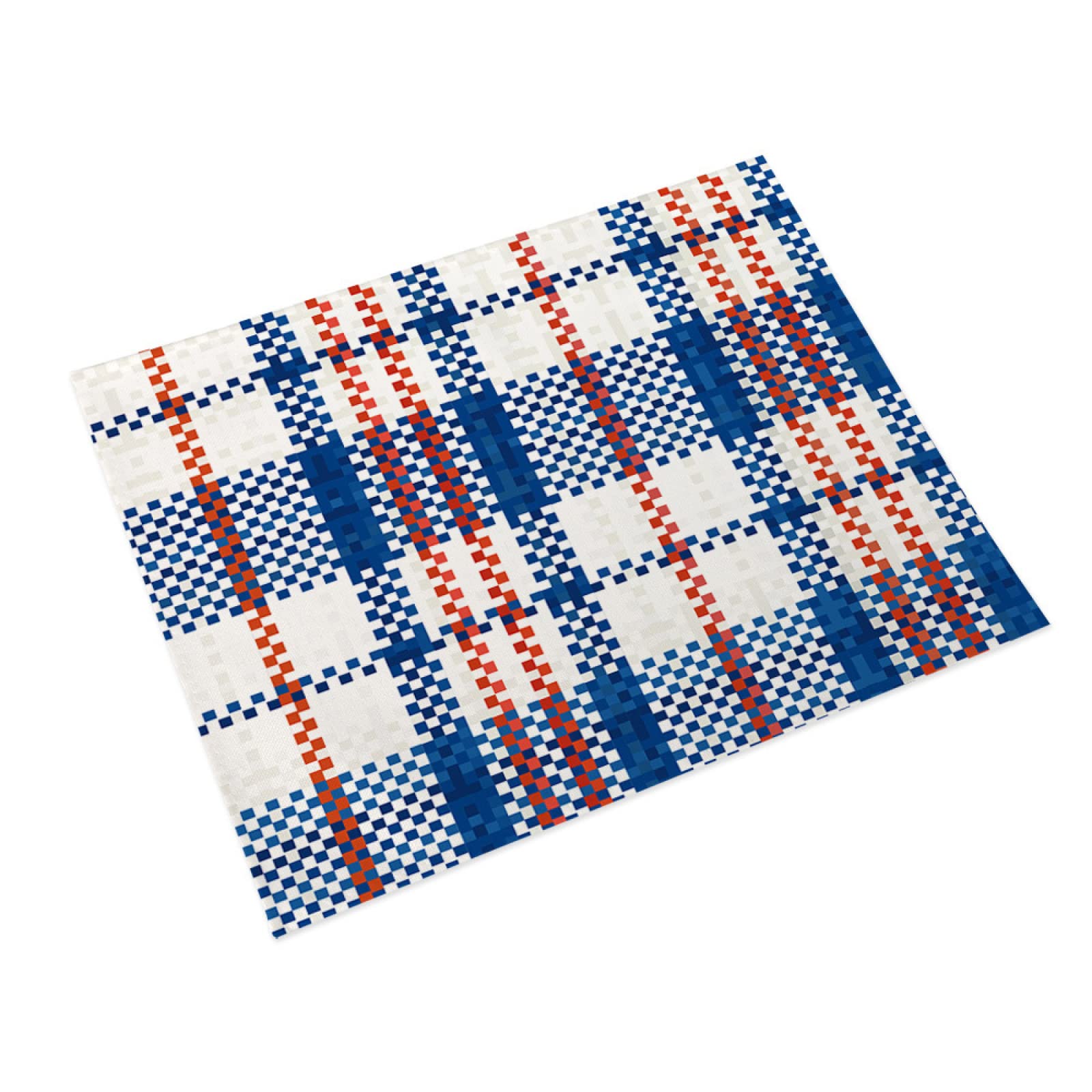 Manteles Individuales Camuflaje Rojo Azul Mantel Individual Algodón y Lino Lavable Salvamanteles Individuales Resistente al Calor Bajoplatos Individuales Mesa Tapetes para Mesa 30x45cm 6 Pcs