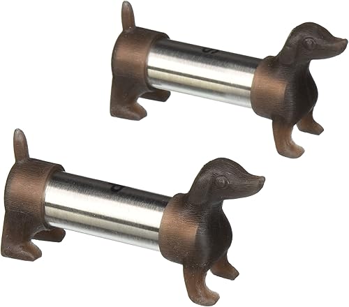 Salero y pimentero Kikkerland en jarras Perro salchicha MarrónPlatado