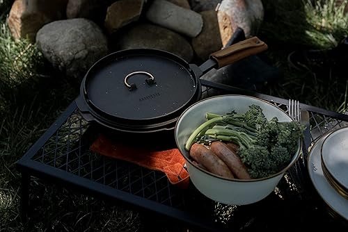 Miniatura 6 de Barebones Rejilla de parrilla resistente  Rectangular, parrilla de hierro fundido  Parrilla de barbacoa, parrilla de parrilla para hoguera, parrilla