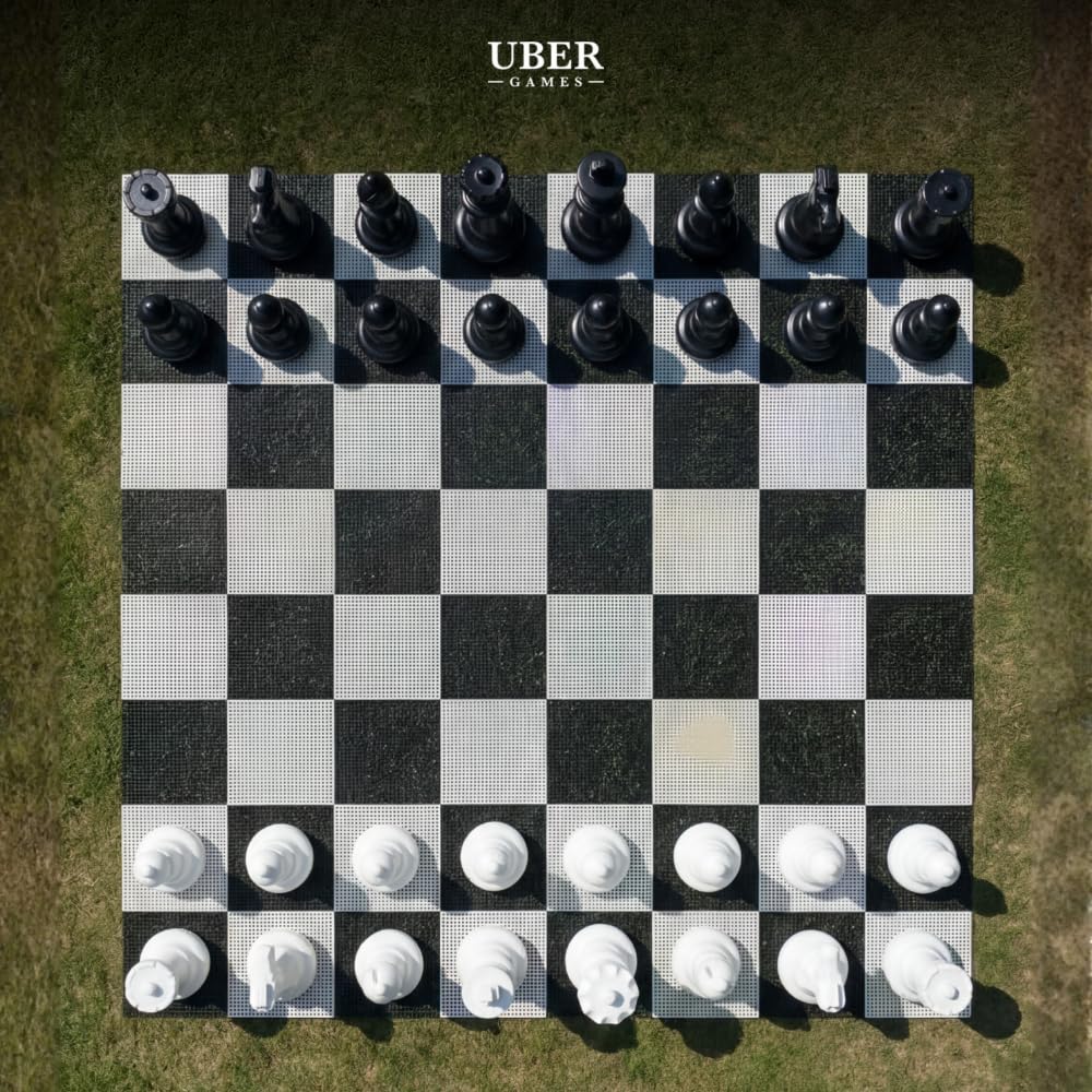Uber Games Giga, hasta 64 cm, Figuras de ajedrez + Bolsa, Juego de ajedrez | Resistente al agua y a los rayos UV, Tamaño XXL
