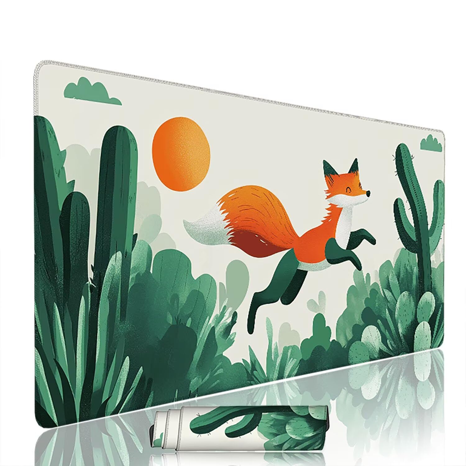 Zielona podkładka pod mysz pod mysz pod mysz do gier XXL 1200 x 600 x 3 mm podkładka pod mysz lis duża podkładka pod rękę dla graczy wodoodporne akcesoria PC, do klawiatury laptopa w-1619