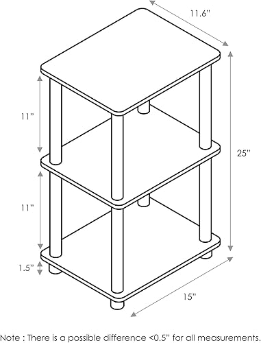 Vista 3 de FURINNO Turn-N-Tube 2 - Estantería espacial, nogalmarrón