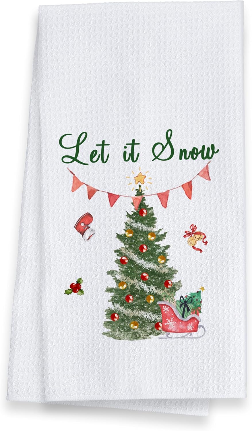 ZWZXR Christmas Winter Kitchen Towels, Christmas Winter