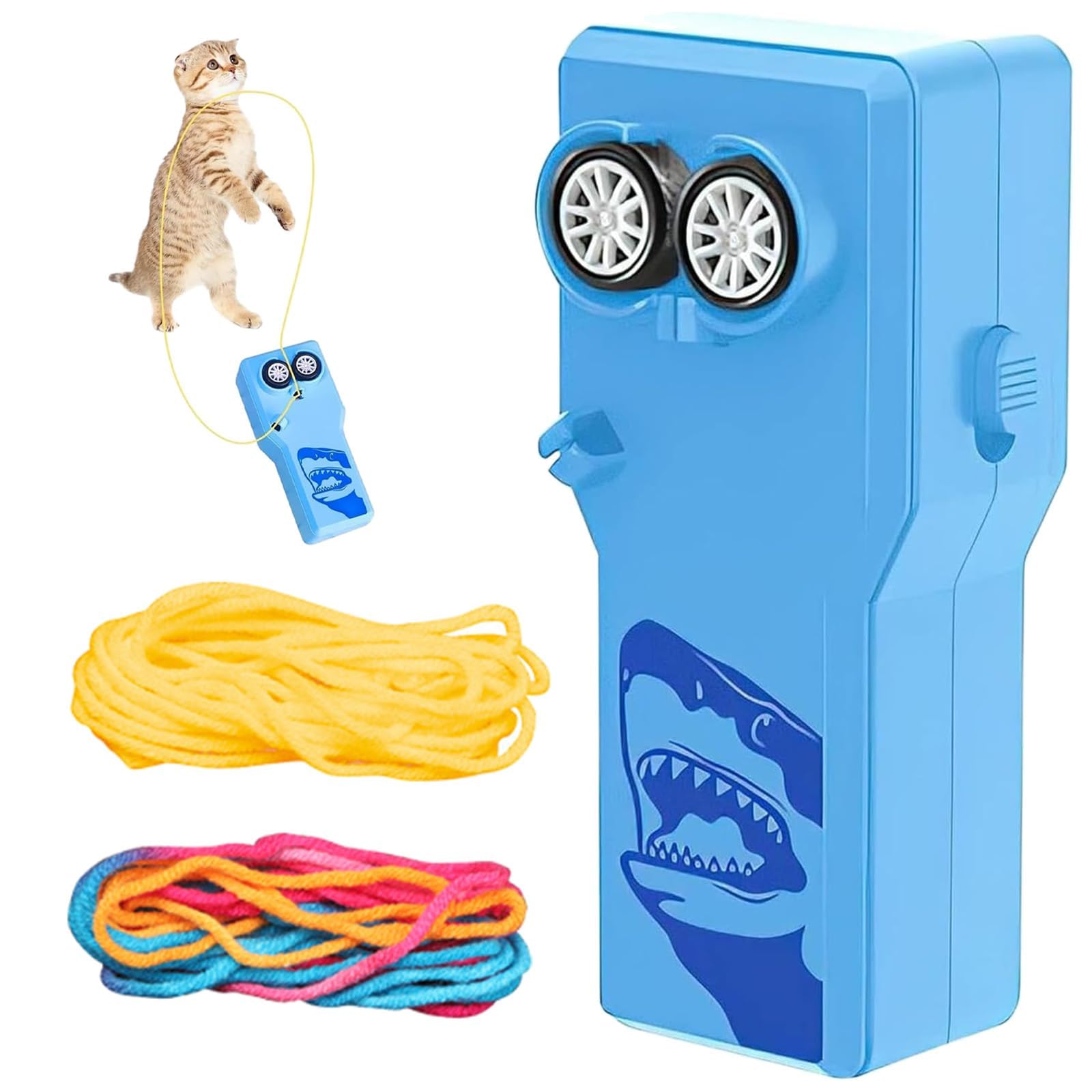 Lasso Rope Launcher Portable Loop Lassoss Toy Creative Lassos String Launcher Handheld Rope Launcher Toy Handheld Zip String Rope Launcher Handheld String Propeller for Cats Kids Outdoor Toys (Blue)
