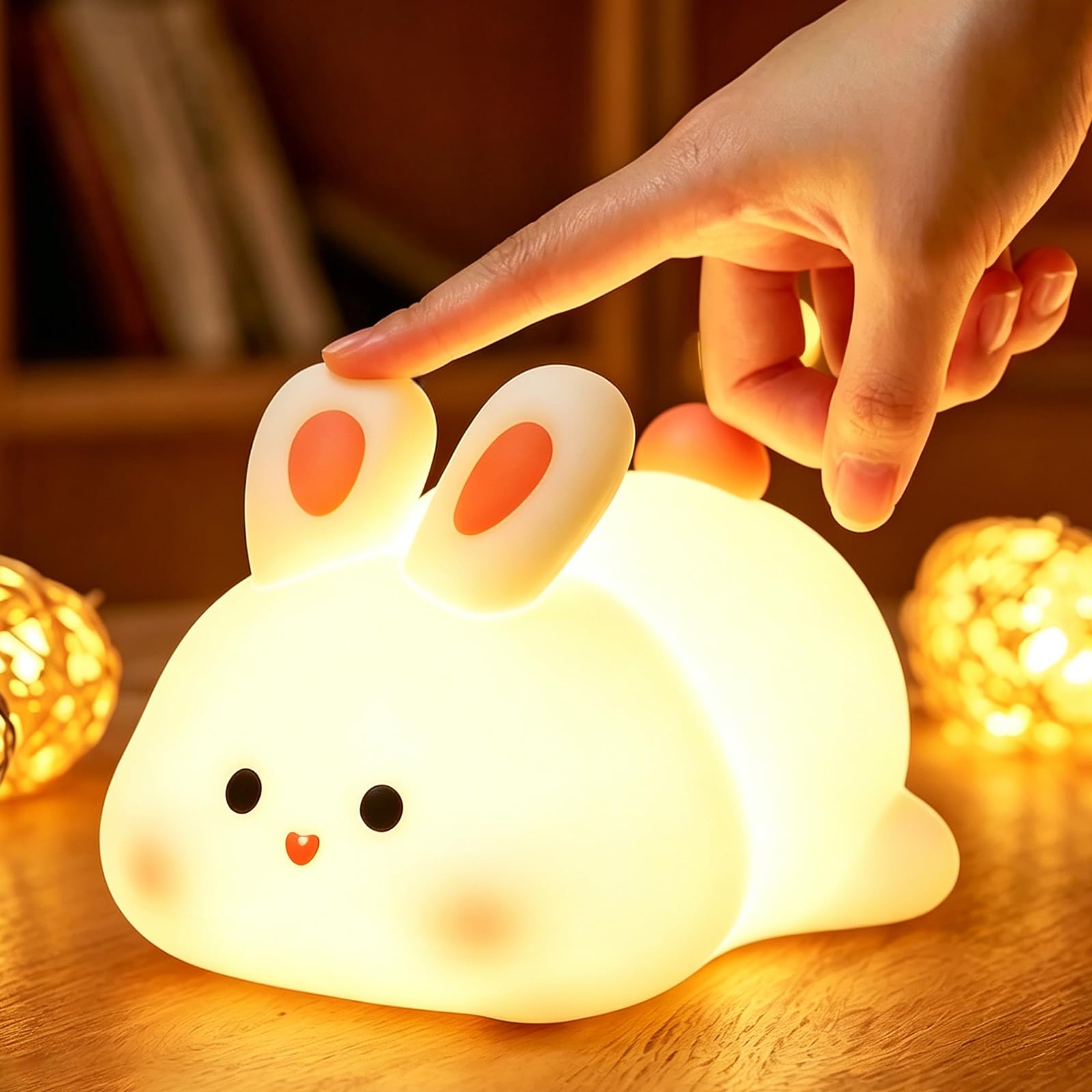 GOODEA Nachtlicht Kinder, Touch/Timer/USB-Aufladbar, Stilllicht fürs Babyzimmer Stillen Niedliche Nachttischlampe Geschenk