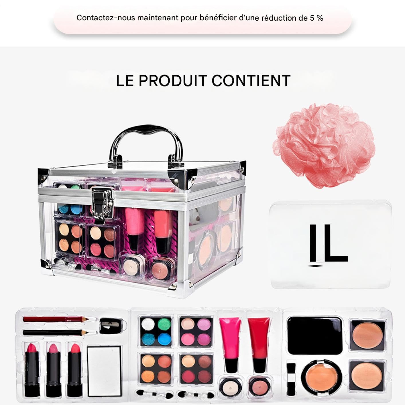 Kit De Débutant Trousse De Portable | Coffret Avec Fard À Paupières Blush Pinceaux Pour Mariage Halloween