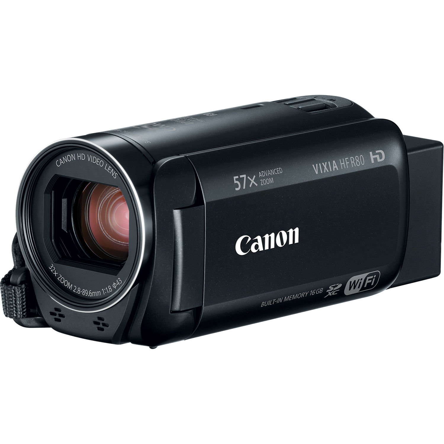 Canon VIXIA HF R80 Full HD Camcorder with 57x Advanced Zoom, 1080P Video, 3" Touchscreen and DIGIC DV 4 Image Processor - Black (Certified Refurbished)