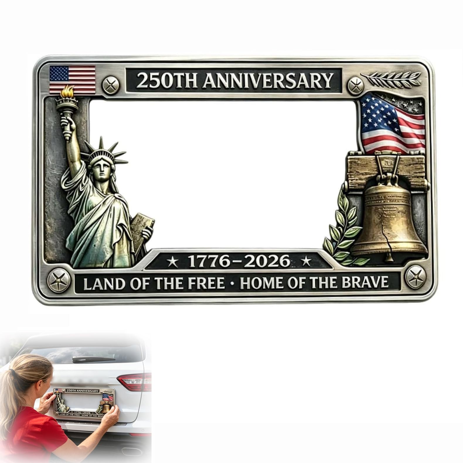 Amazon.com: 250th Anniversary Commemorative License Plate Frame