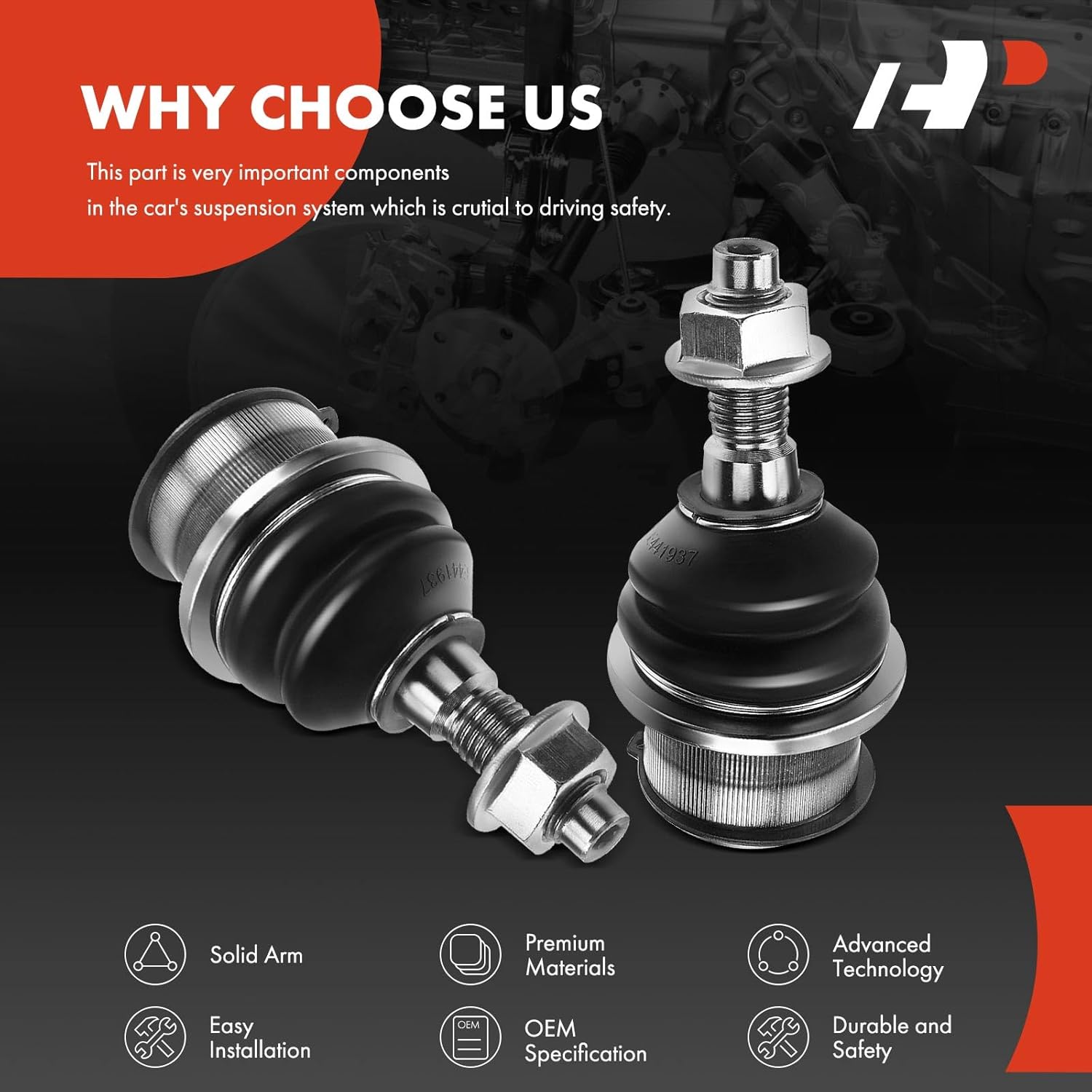 A-Premium 2 x Front Lower Ball Joint, Compatible with Ford F-150 2009-2014, Expedition 2007-2017, Lincoln Navigator 2007-2017, Replace # 7L1Z3050B 9L3Z3050A