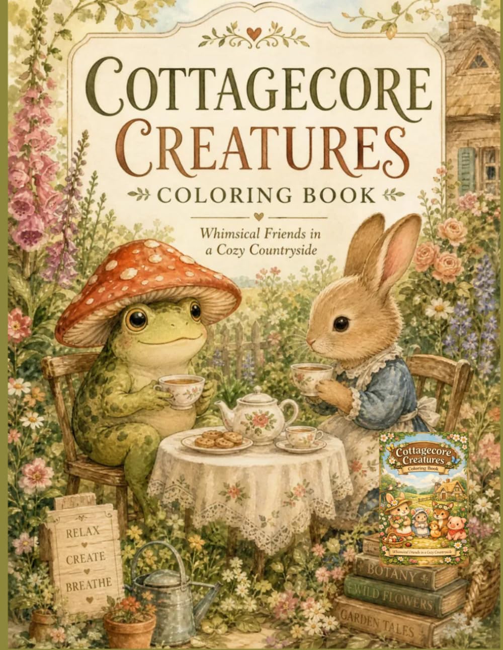cottagecore creatures coloring book: whimsical friends in a cozy countryside