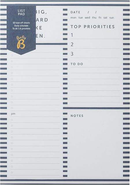 Busy B A5 List Pad with 60 Tear-Off Sheets, Stripe