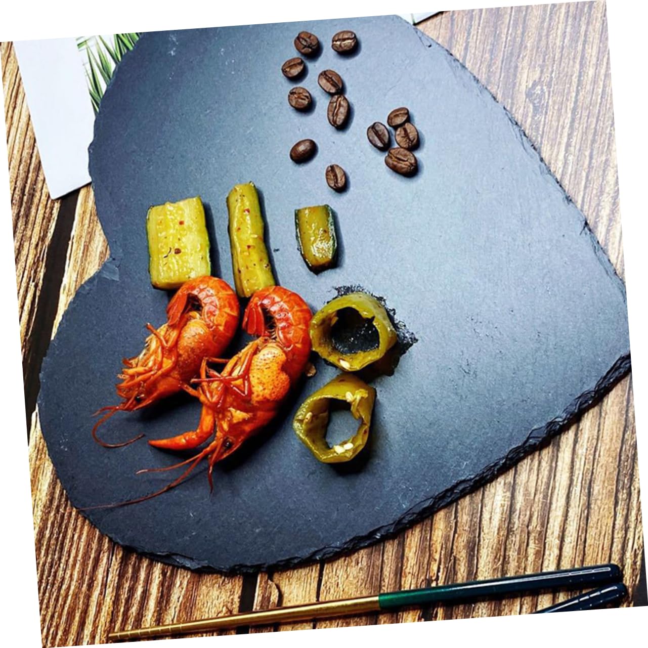 2 Piezas Plato de Pizarra para Servir Carne Queso y Postres para Eventos y Decoración de Cocina