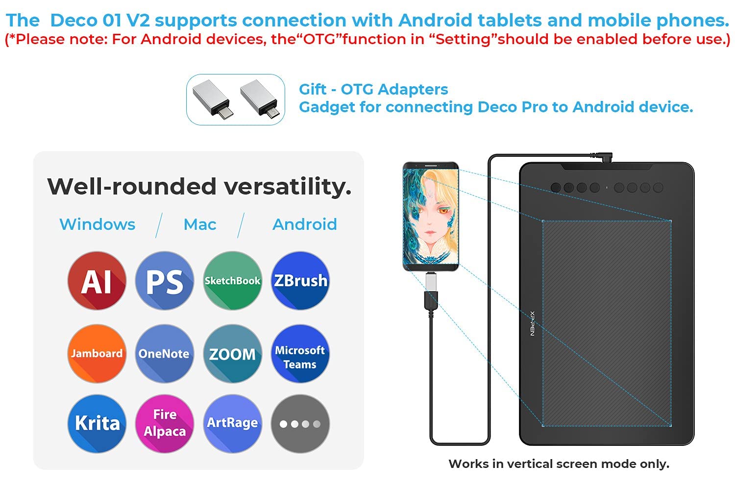 Buy XPPEN Deco 01 V2 Graphics Tablet 10x6.25 Inch Drawing Pen Tablet