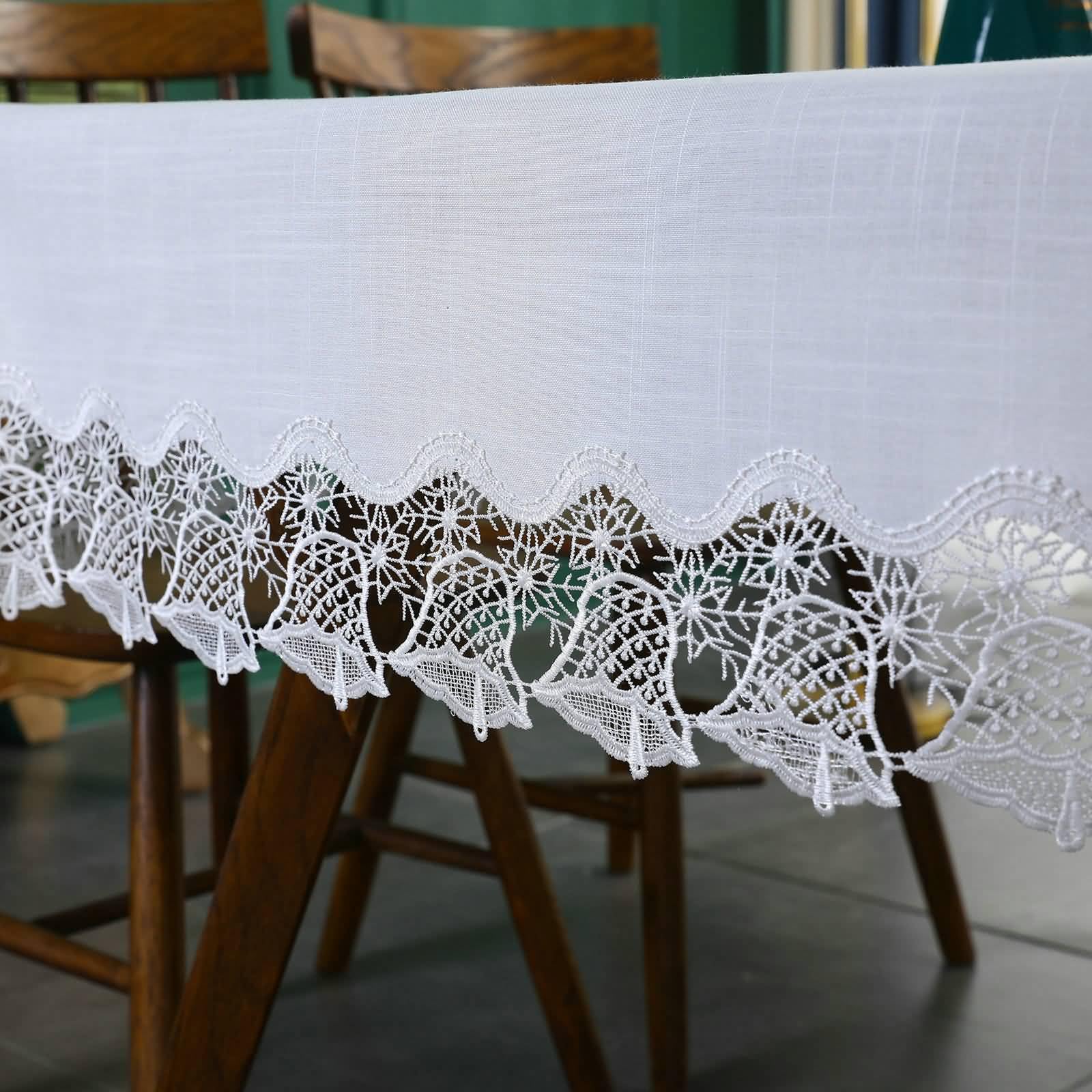 Tovaglia Rettangolare Antimacchia Poliestere, Bianco, 150x250cm