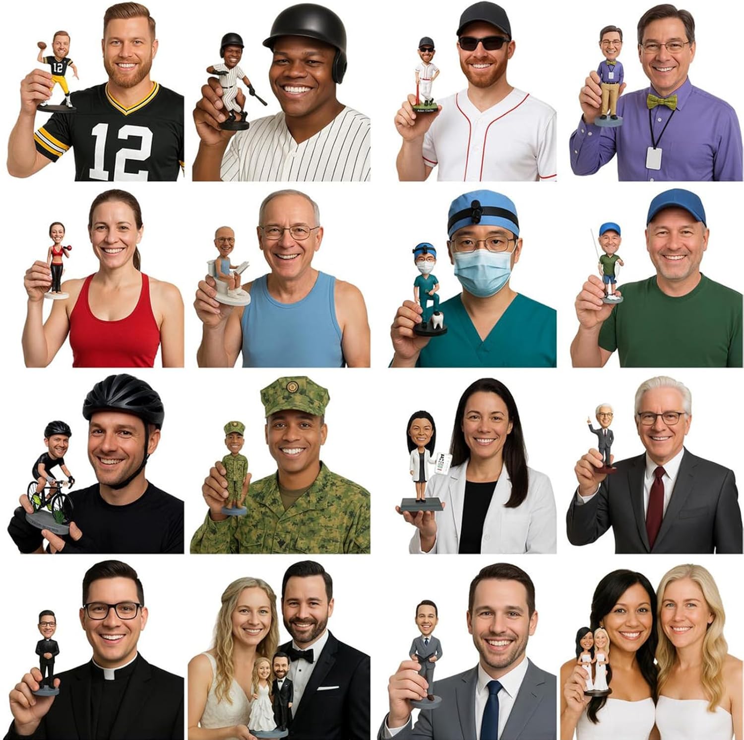 Handmade Custom Bobbleheads,Previewable and Modifiable,Figures Full Personalized,Polymer Clay,Gifts for Any Occasion，Unique Birthday Gifts