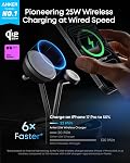 Anker Prime Wireless Charger Stand, Qi2 25W Certified 3-in-1 Wireless Charger, Smart Display with TEC Active Cooling, Dock Stand for iPhone 17, Apple Watch, AirPods, and More
