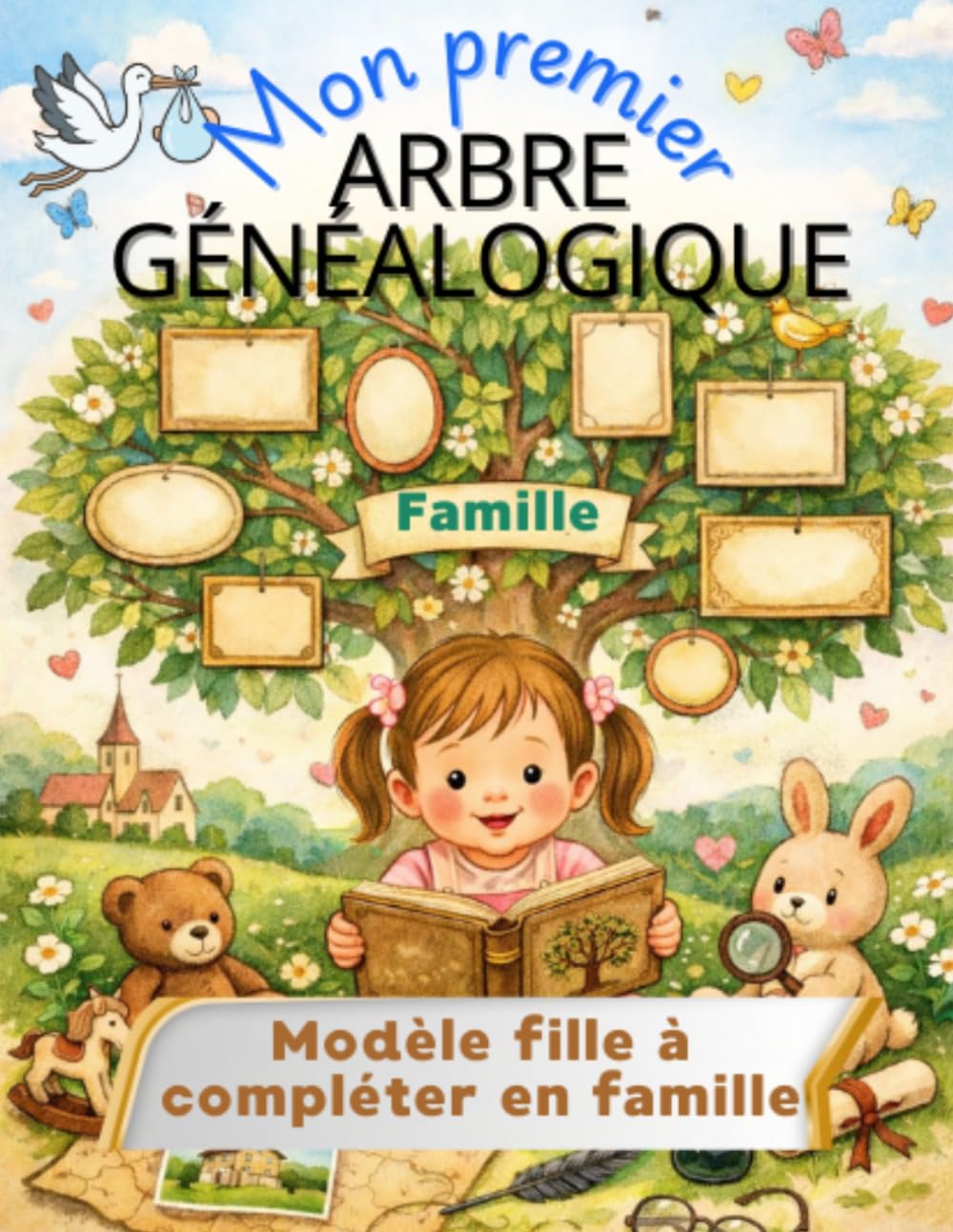 Mon premier arbre généalogique: Livret modèle "Fille" de 6 à 12 ans à compléter en famille ! (LIVRET D'ACTIVITES POUR ENFANTS)