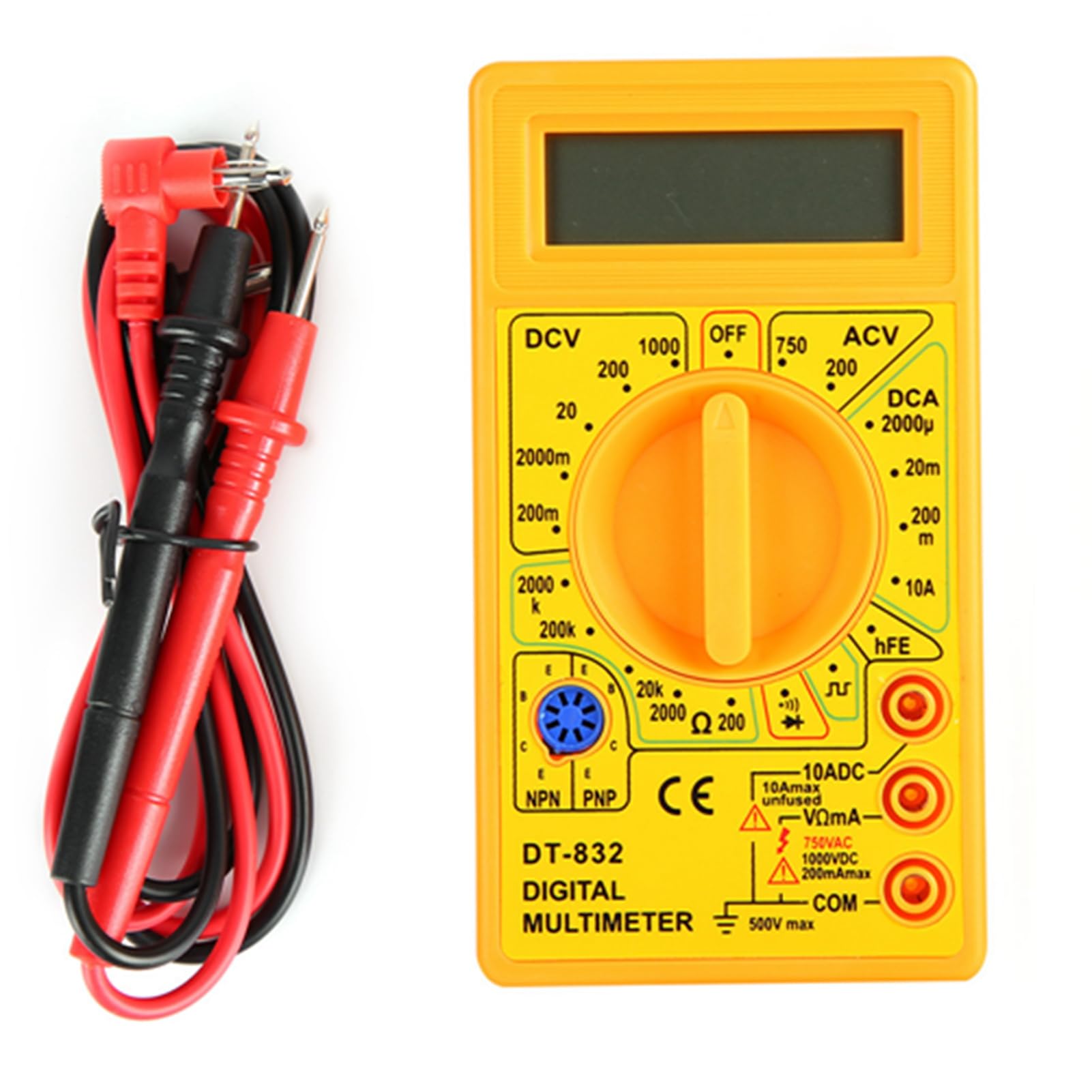 Respicefinem DT 832 Pocket Sized Digital Multimeter AC DC Voltage Current Tester with Buzzer Alarm for Lab Factory Home Use