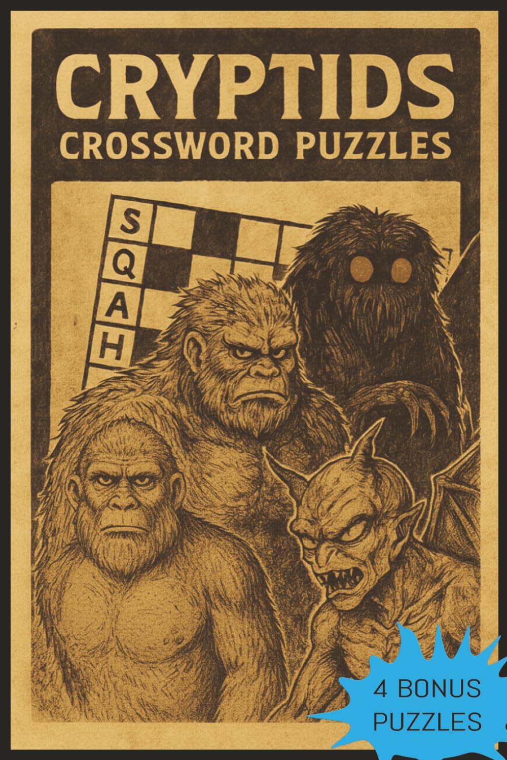 Cryptids Crossword Puzzles: Crossword Puzzles with Easy to Read Print about the Mythical Beasts of the Cryptozoological World | 6x9 inches, 170+ pages ... Gift for Vacations, Holidays, and Relaxation