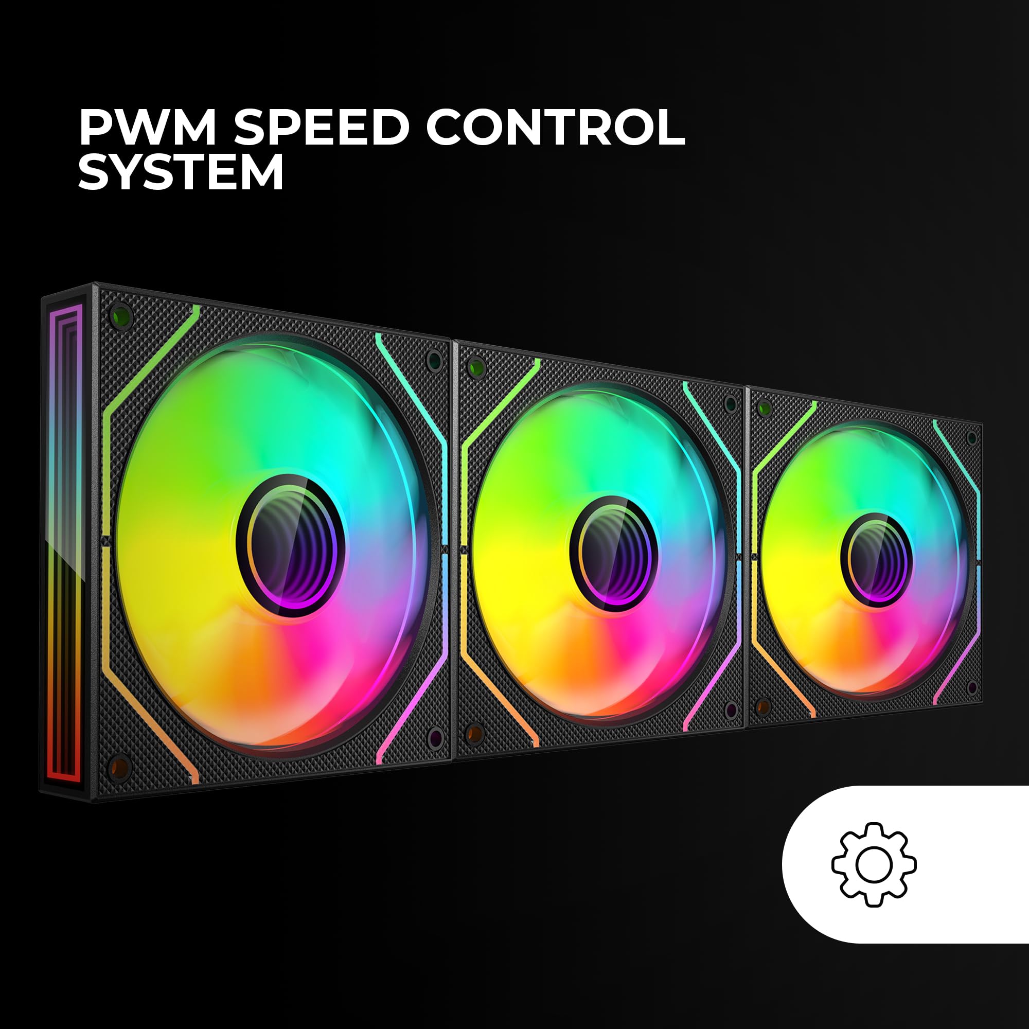 Mars Gaming MF-3DPROKIT, Kit 3x Ventole PWM 120mm, Illuminazione ARGB Infinity Mirror 3D, Sistema di Controllo PWM, Cuscinetti FDB, Telecomando e HUB, Compatibilità Totale ARGB, Nero