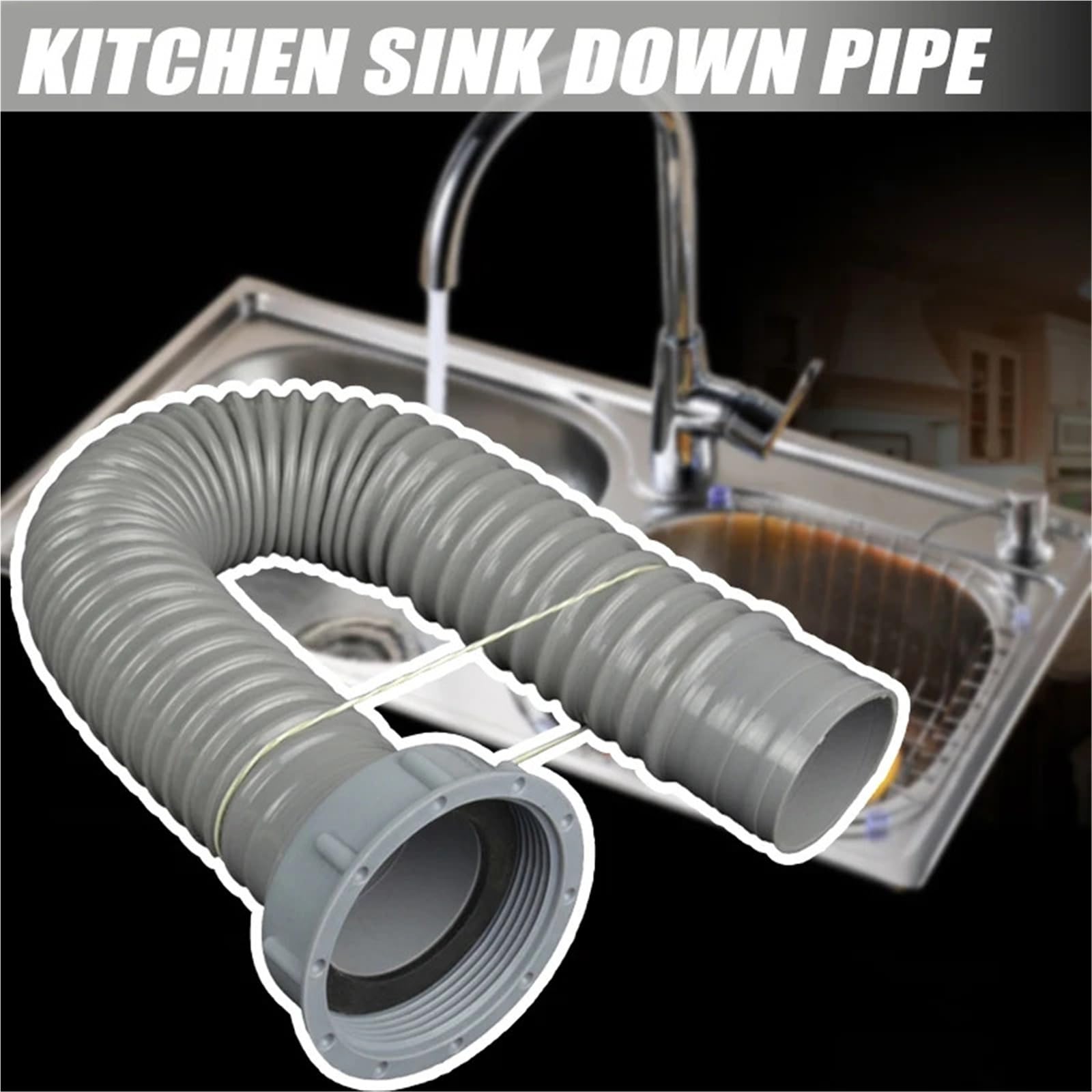 Tubo Di Ricambio for Prolunga Di Scarico Delle Acque Reflue Del Tubo Di Scarico Della Lavatrice | Composito in PVC PP, lunghezze estensibili multiple, raccordo domestico a installazione diretta(120cm-1PC)