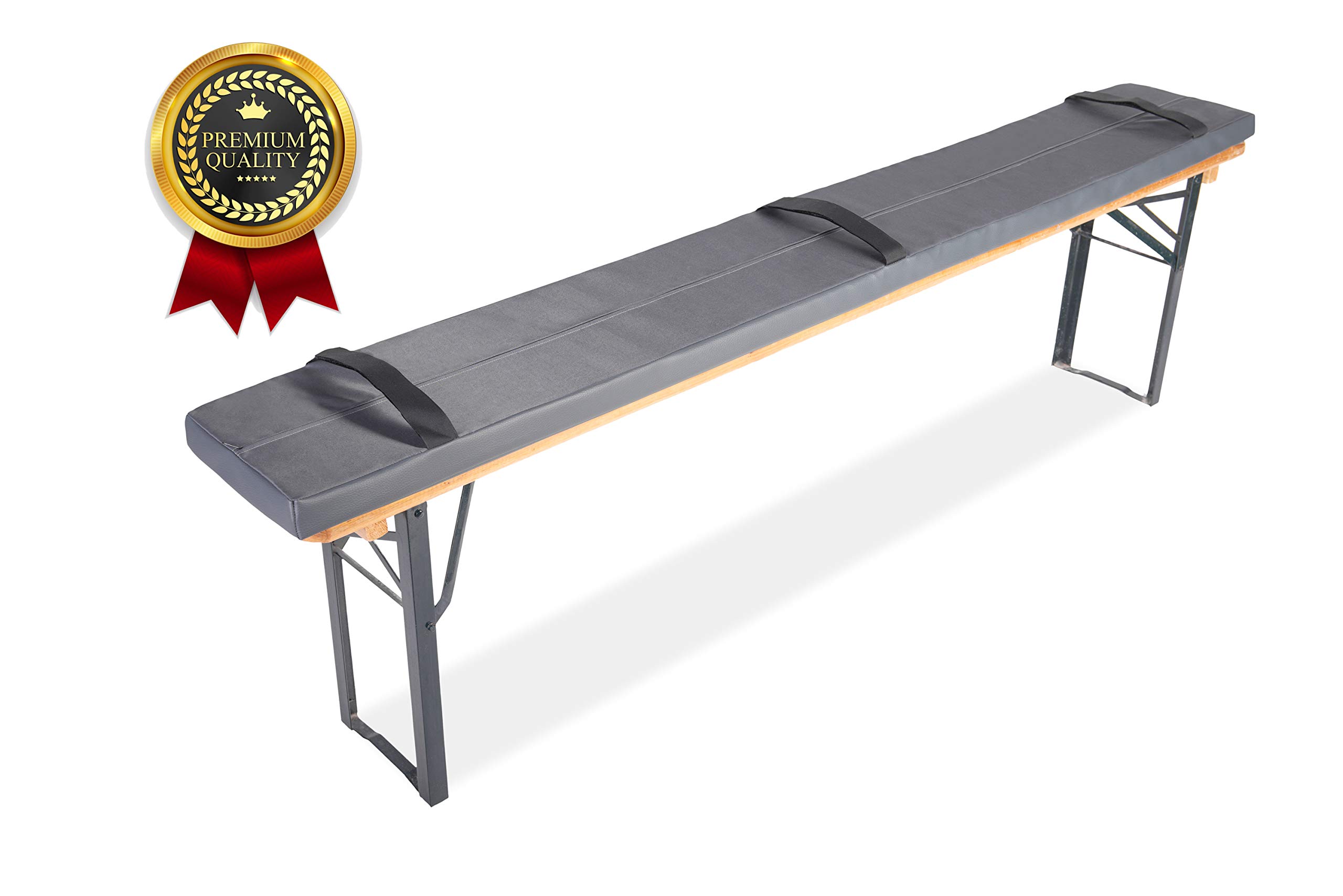 PU Schaumstoff Polster Kissen-fabrik Bierbankauflage 2er Set - 220cm Kunstleder Für Festzeltgarnitur Bankauflage Kunstleder Grau