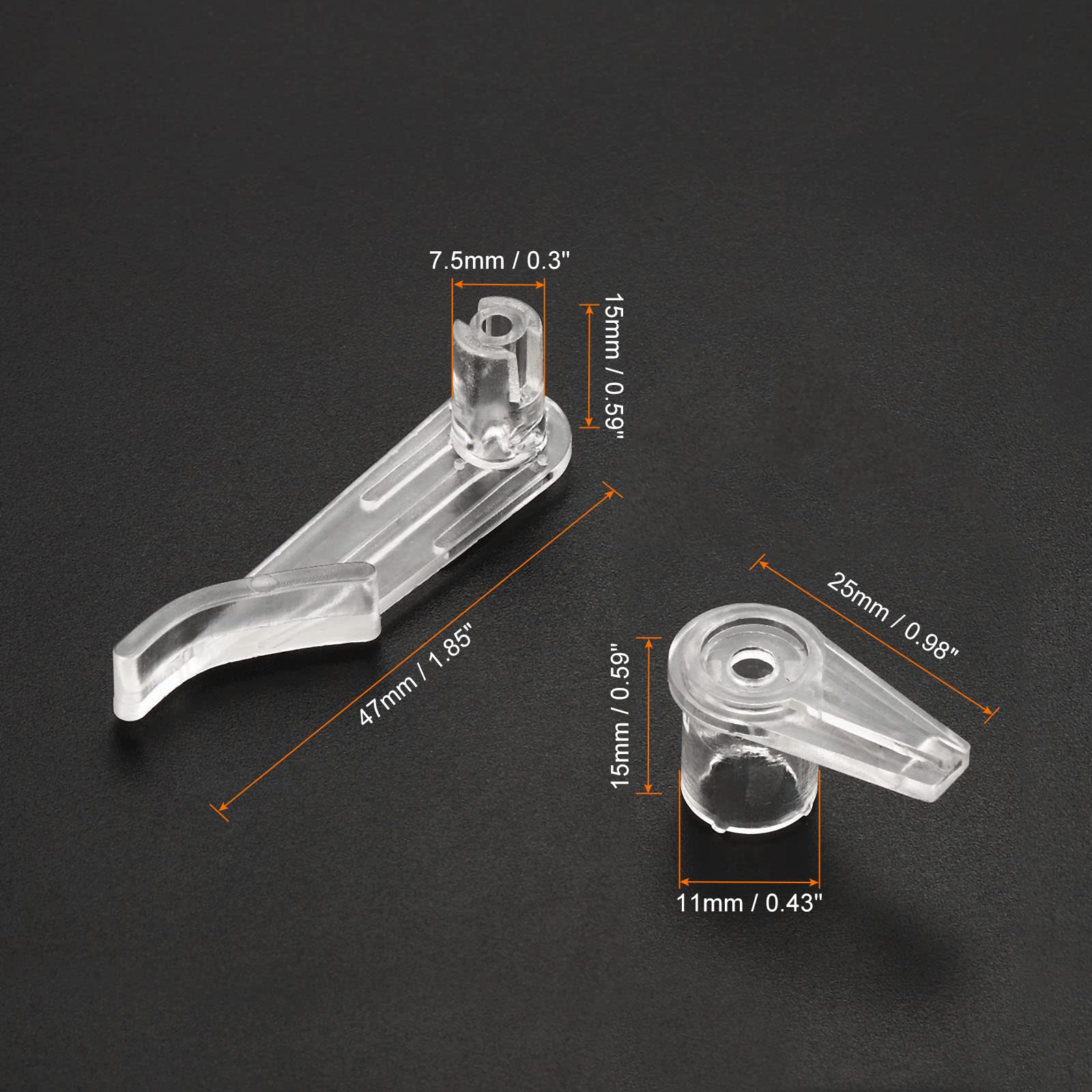 2 Stück Schnurlose Lampenschirm-Halterungen – 25 Mm, PVC, Mit Metallclip, Für Waben- & Plissé-Schirme