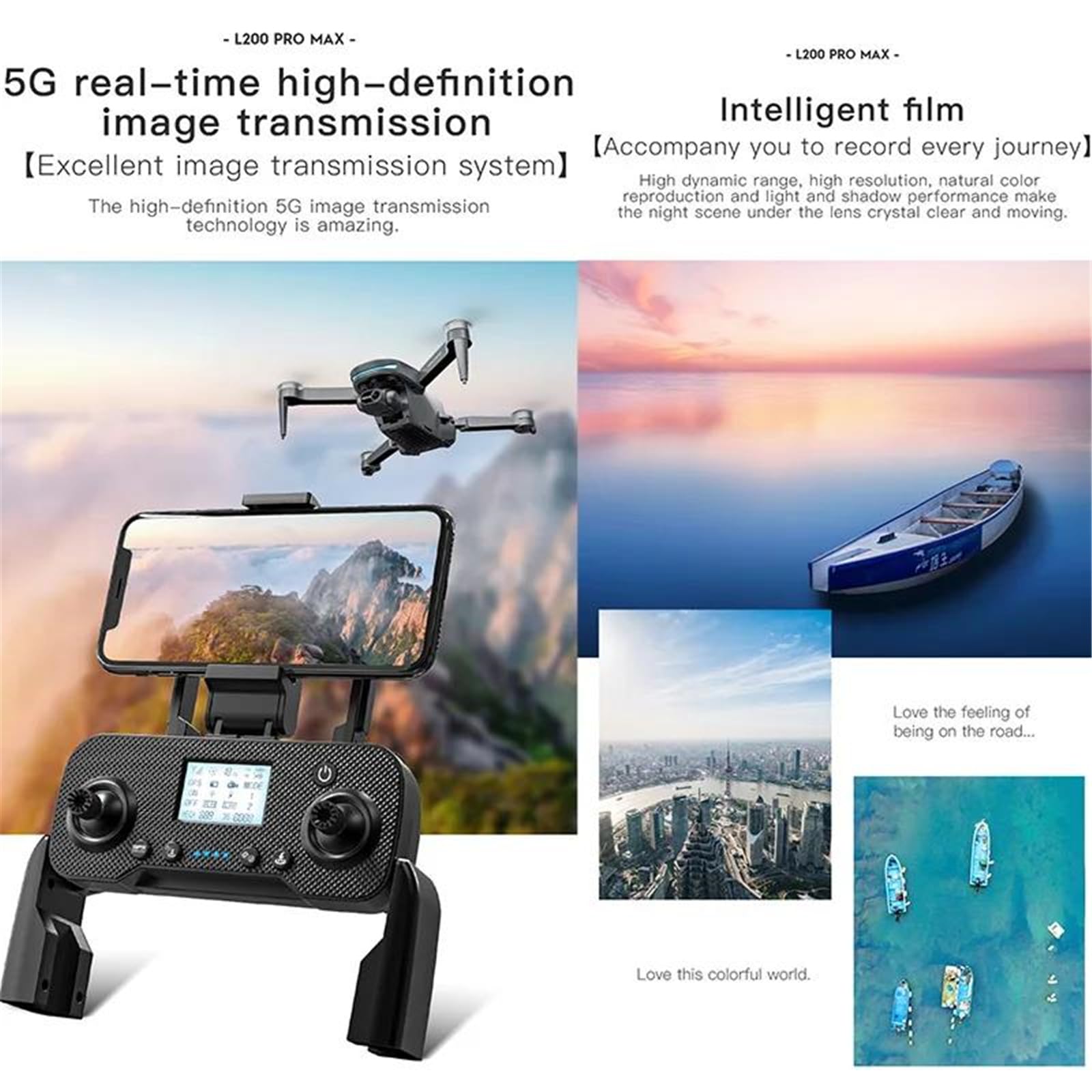 Single battery,OAS,dron l200 pro max gps z 2-osiowym gimbalem, profesjonalna kamera 4k hd z funkcją antywstrząsową, dron fpv, 360°, quadrocopter z funkcją omijania przeszkód