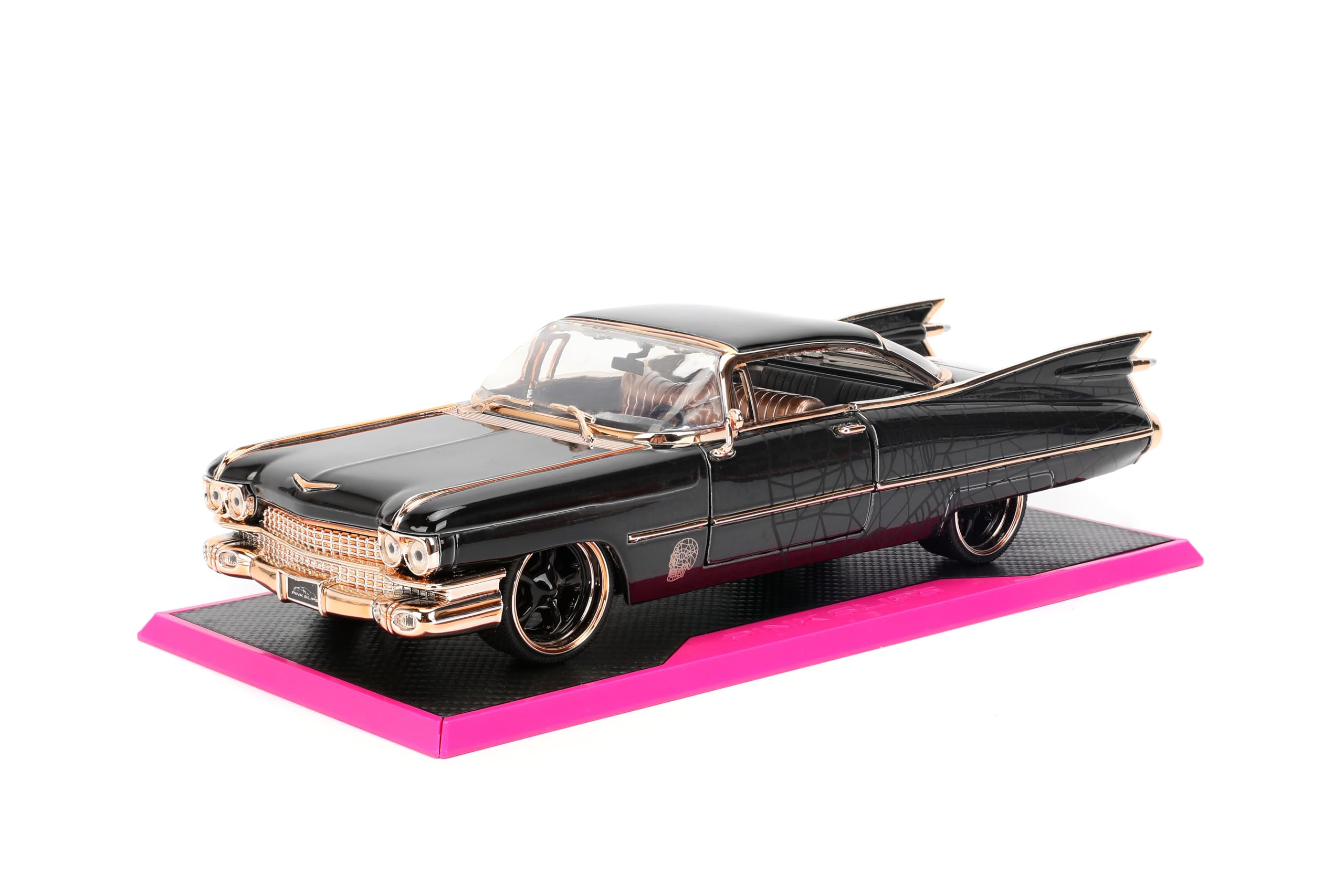 JADA Pink Slips 1:24-1959 Cadillac, Die-Cast Car with Base, Toys