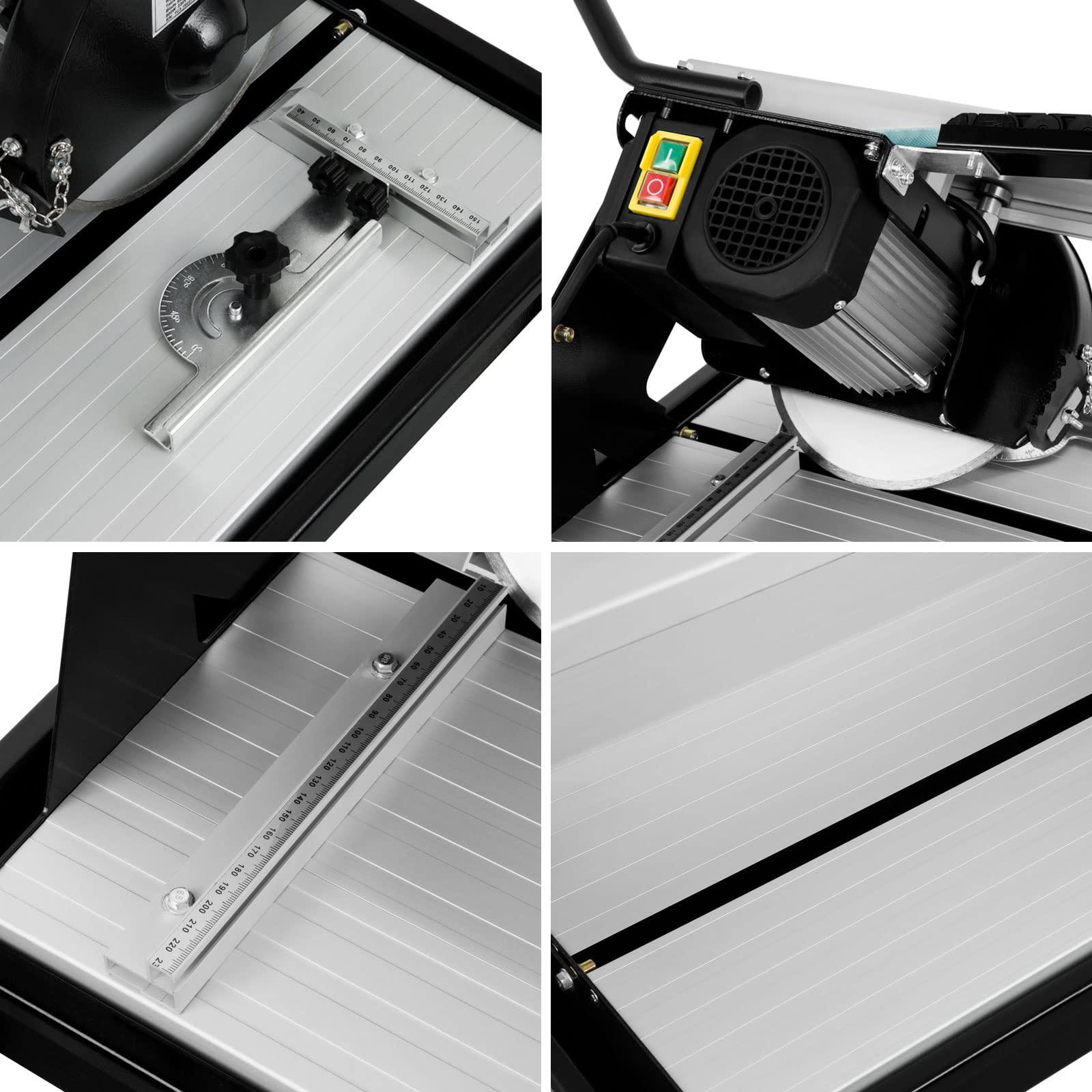 EBERTH Fliesenschneidmaschine Nass 800W 900mm Schnittlänge mit Tisch Pumpe Laser 230mm Diamanttrennscheibe