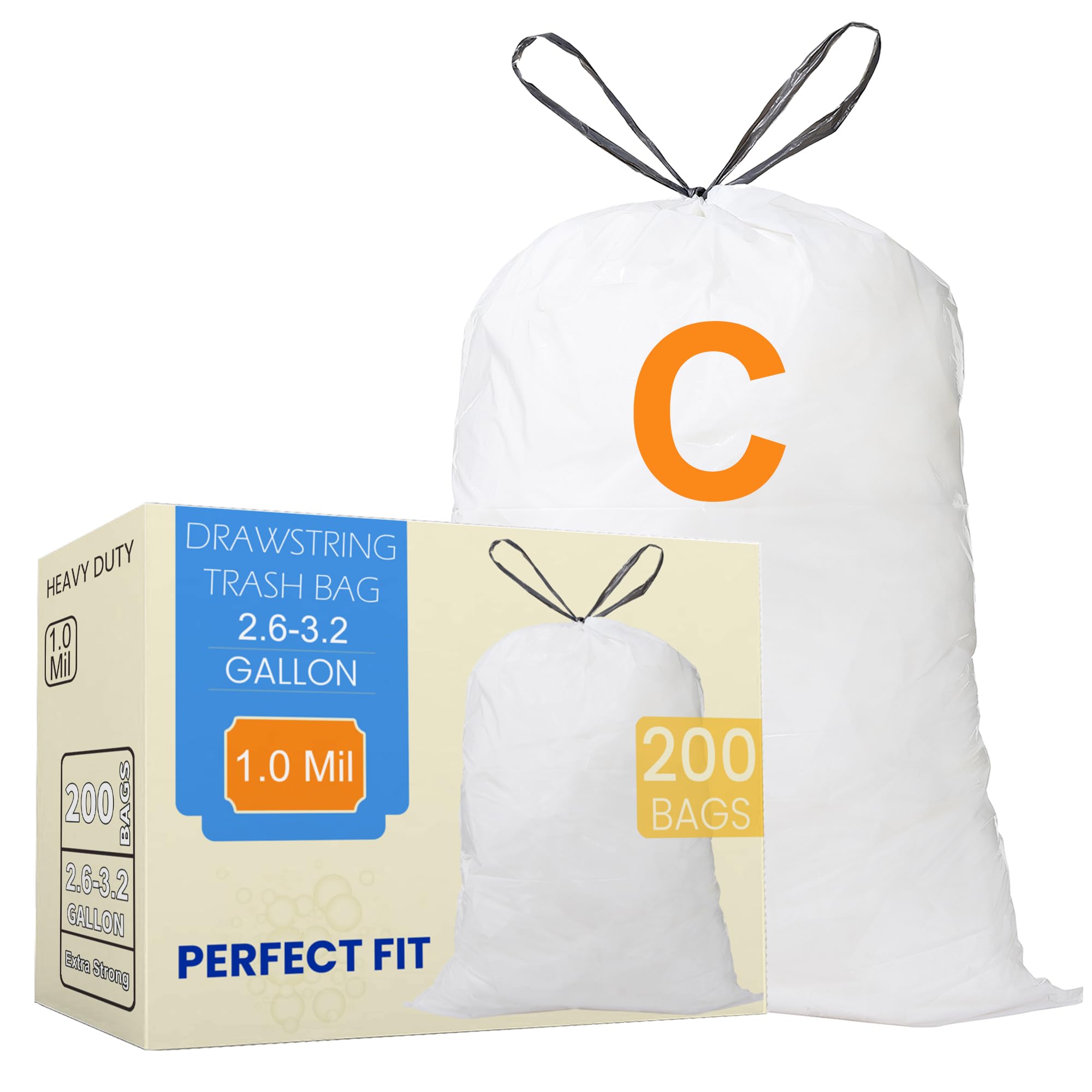 Code C 200 Count Trash Bags Compatible with simplehuman Code C