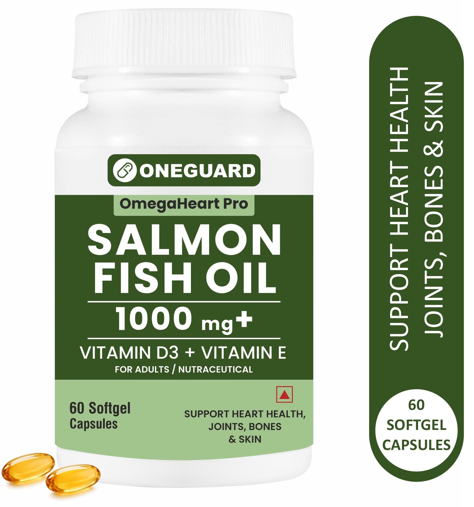 ONEGUARD Salmon Omega 3 Fish Oil Capsules | Salmon Fish Oil Omega 3 Capsule 1000mg For Men & Women | Omega3 Fishoil Supplement For For Heart, Joints, Bones & Skin - 60 Softgels — Amazon image 9
