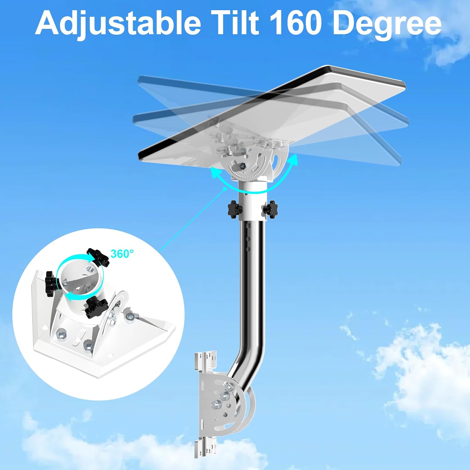 Starlink Mini Wall Mount, 12" J-Pole Mounting Bracket Kit for Starlink Mini, with Tilt Angle Adjustable Pipe Adapter for Better Signals, Compatible with Starlink Mini Dish