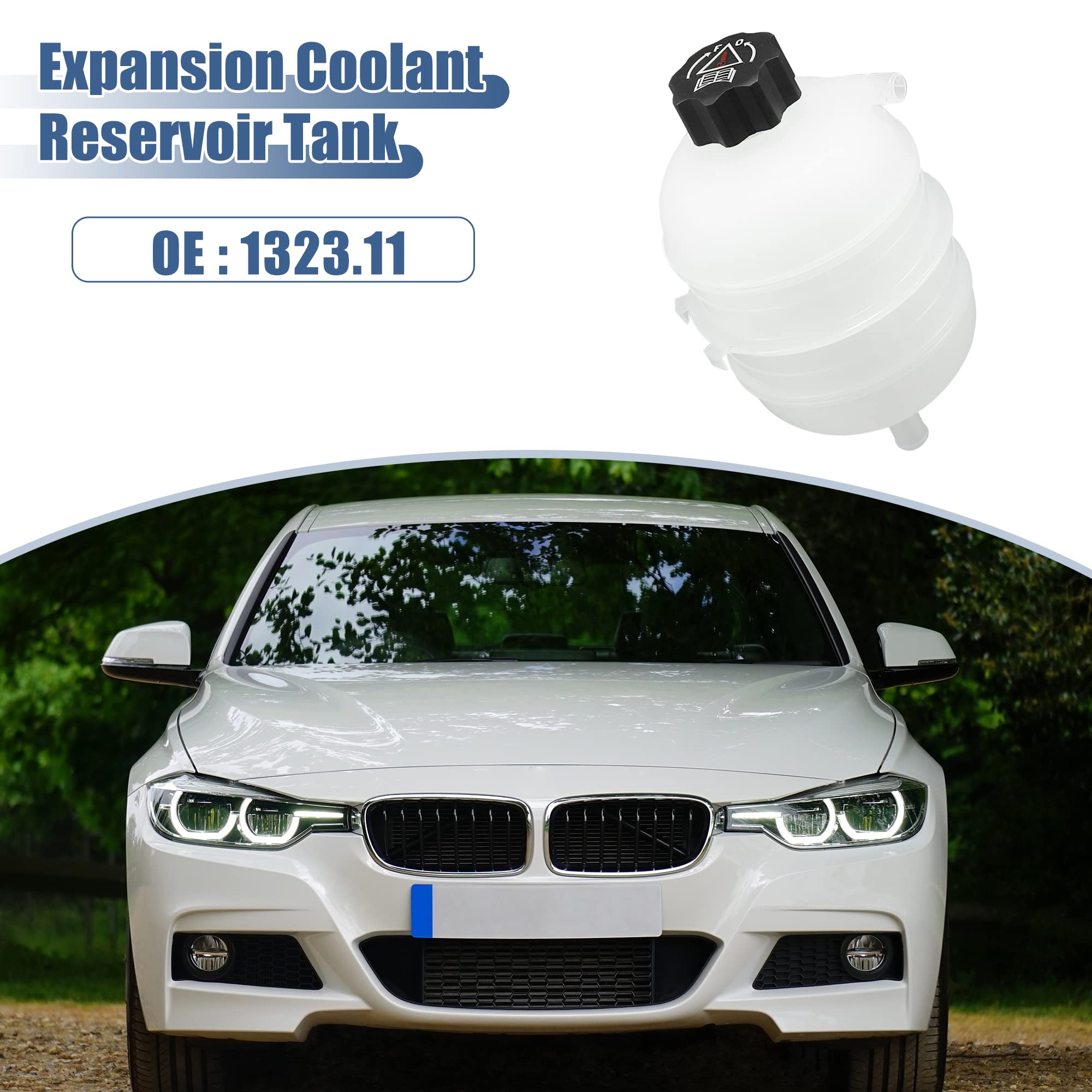 A ABSOPRO Serbatoio Refrigerante 1323.11 Per Peugeot 206 CC 2001-2008 | Materiale: Plastica; Colore: Bianco; Dim: 15x26.5cm; Foro: 3.6cm; Per Peugeot 206 Hatchback 1.4 1998-2012.