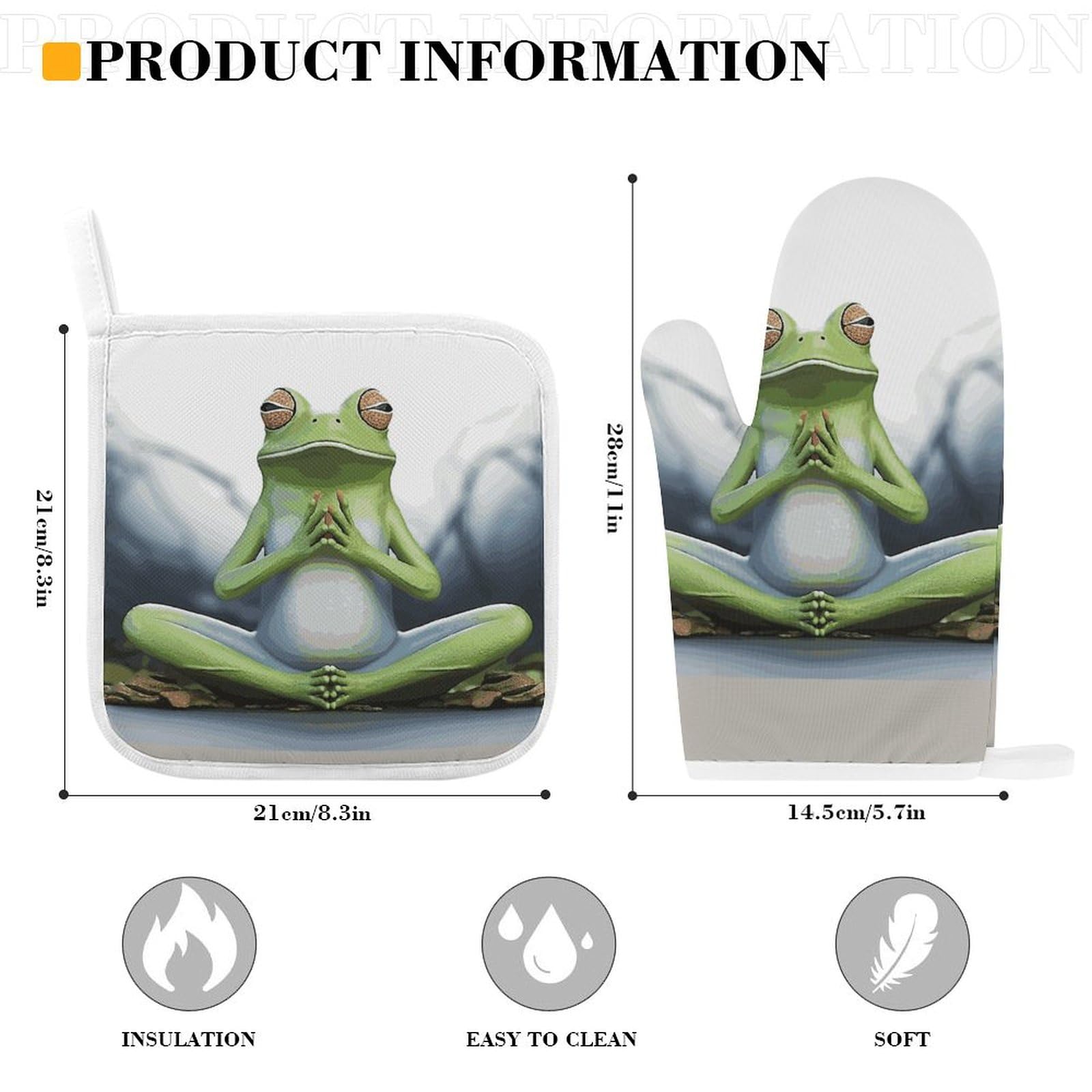Lustige Frosch-Yoga Ofenhandschuhe - Hitzebeständig Bis 260°C