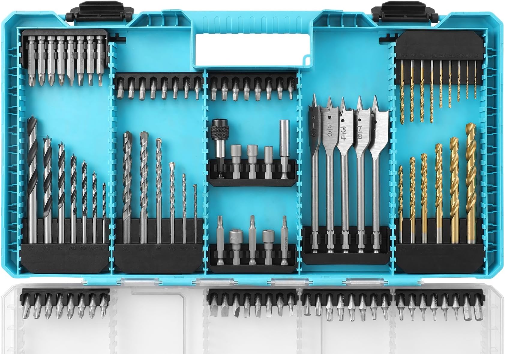 99 PCS Drill Bit Set, High Speed Steel Titanium Drill and Screwdriver Bit Set with Tough Case for Metal, Wood, Plastic, Concrete, Brick, Masonry
