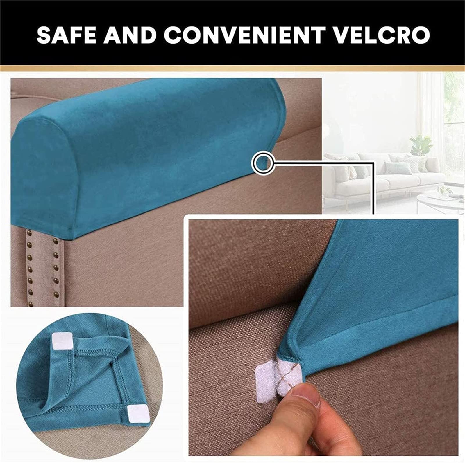 Copribraccioli for poltrona, Copribraccioli for poltrona, Copribraccioli elasticizzati in velluto spesso Copribraccioli antiscivolo Copribraccioli for sedie e divani Copripoltrona for protezione mobil
