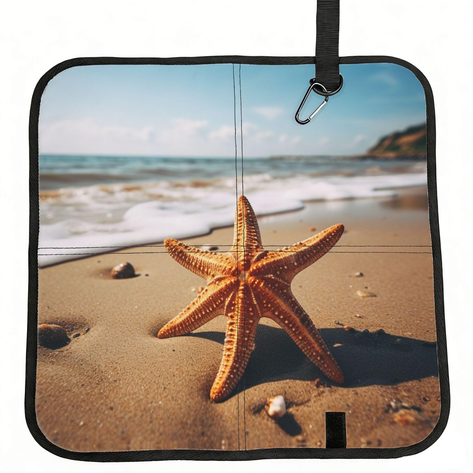 YGLHBDPBF starfish in the sand Print Camping seat cushion,Foldable Sitting Pads,Save Backpack Space for Hiking