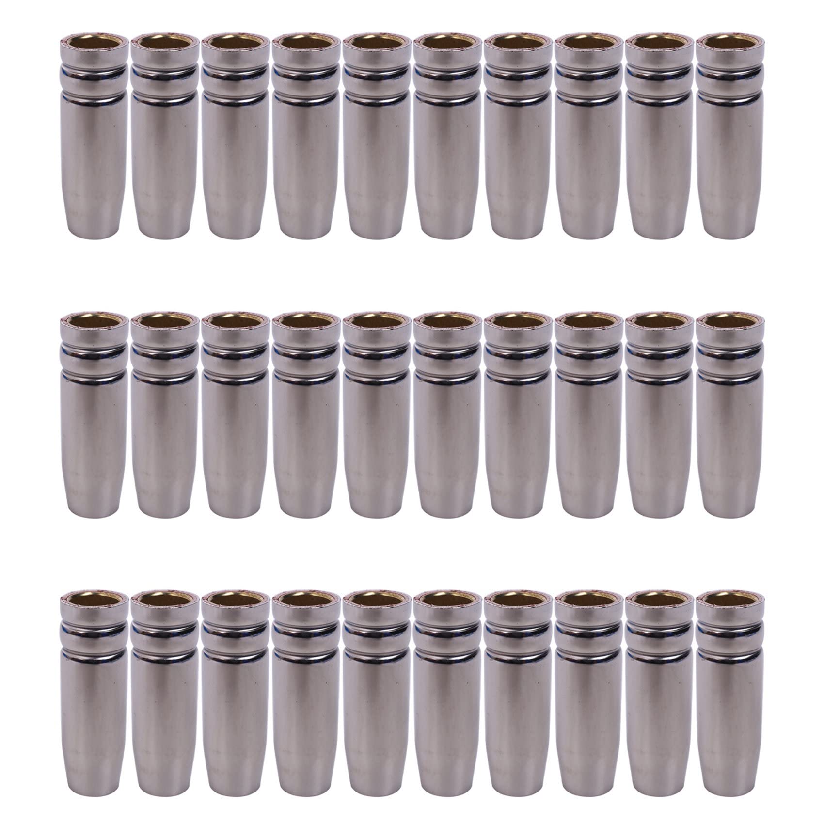 Jnchdghwa Silver 15Ak Gas Nozzle 30Pcs Mig Welding Torch Gas Nozzle Contact Tip For Mig Welding
