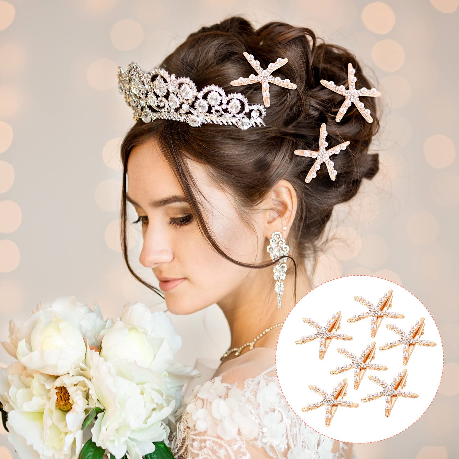 Amazon.com : Dilunave 12 Pcs Starfish Hair Clips Summer  display picture 1