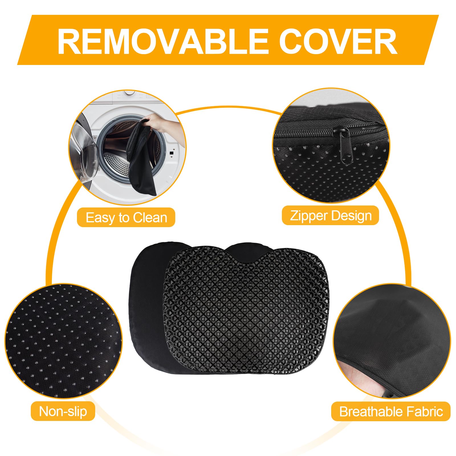 iMiibel Cojín de asiento antideslizante para kayak, grueso e impermeable, almohadilla de asiento de gel con funda antideslizante para sentarse en kayak, canoa inflable y barco, accesorios para kayak