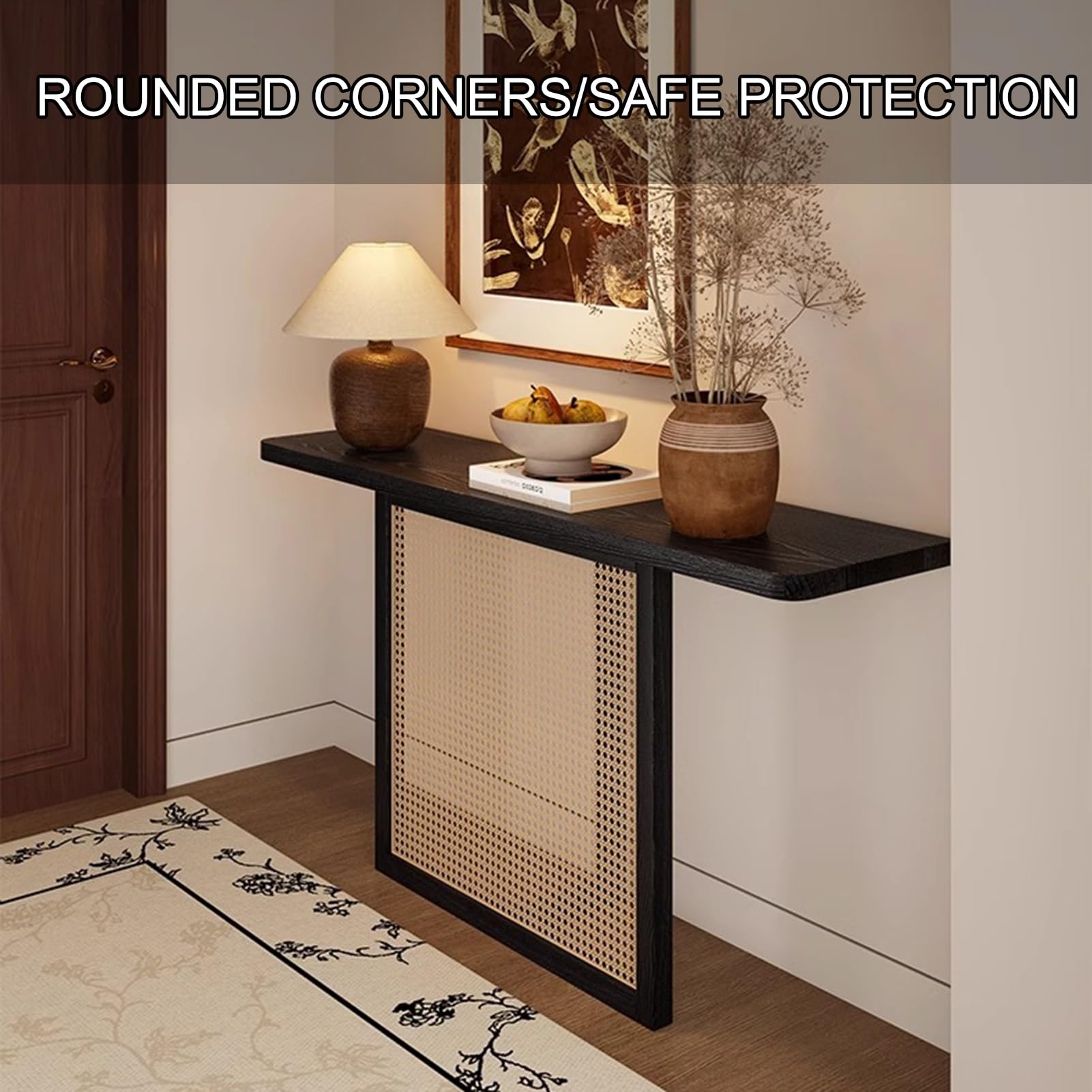 Mesa consola de entrada estilo granja, mesa auxiliar rectangular de madera para sofá, mesas auxiliares estrechas de madera, para sala de estar, pasillo, vestíbulo, decoración estilo granja (138 cm/5