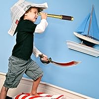 Vista 6 de Telescopio monocular pirata con brújula de bolsillo de mapa del tesoro - Catalejo plegable para conjunto de accesorios de fiesta