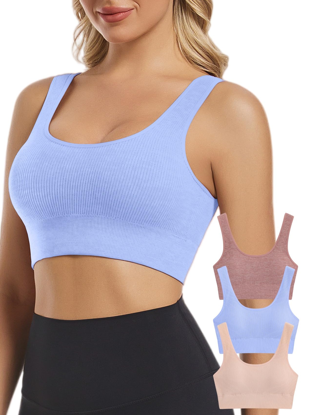 Chilylori Seamless Sports Bra 3-Pack