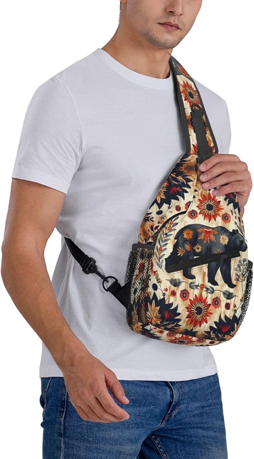 Native American Indian Sling Backpack Chest Bag Crossbody Shoulder Bag Gym Cycling Travel Hiking Daypack For Men Women - Image 6