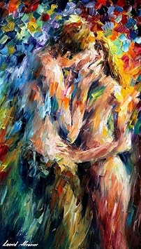 Naked Couple Painting Female & Male Art On Canvas By Leonid Afremov Studio - Last Kiss