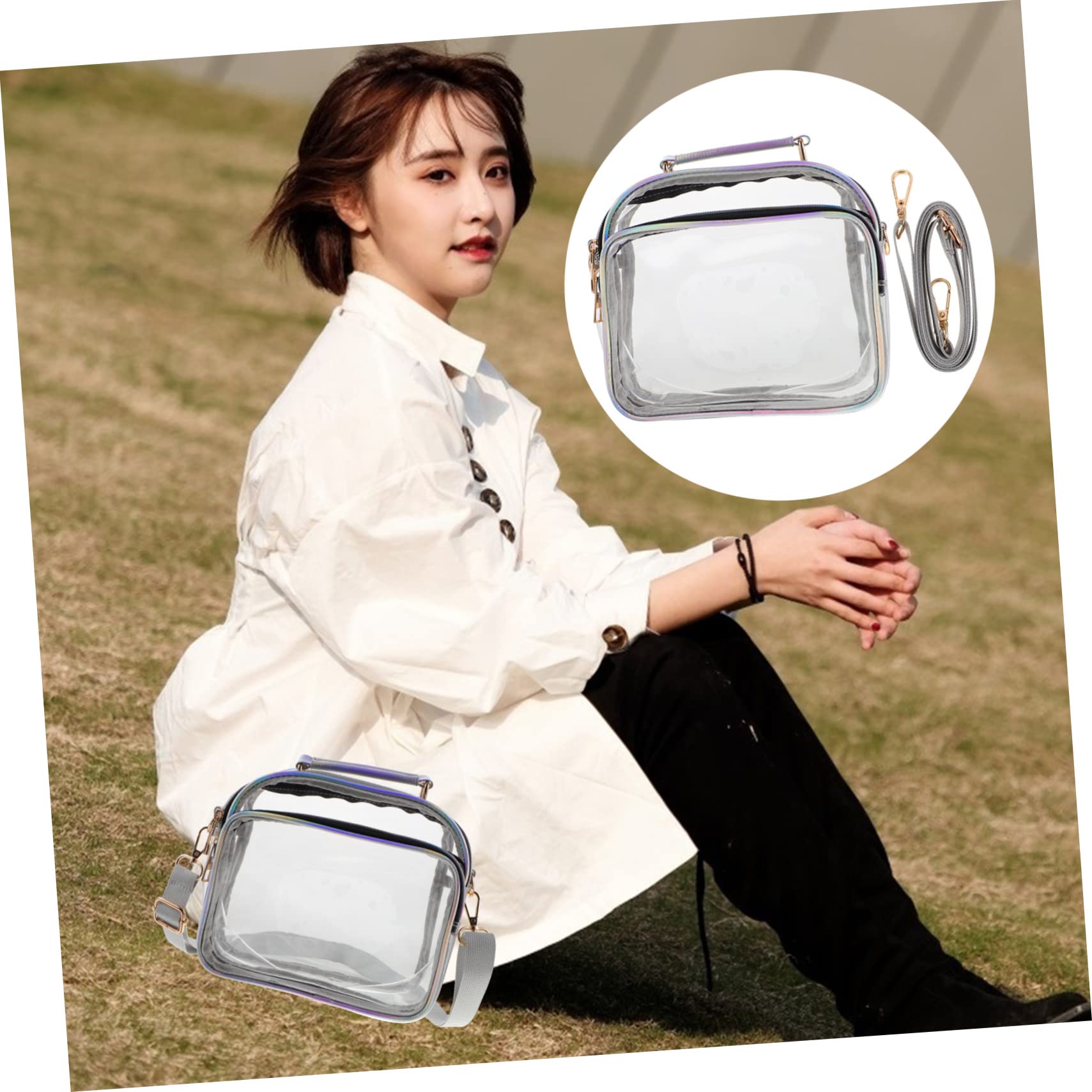 Amazon | ノーブランド品 透明ハンドバッグ クロス ショルダースリング 