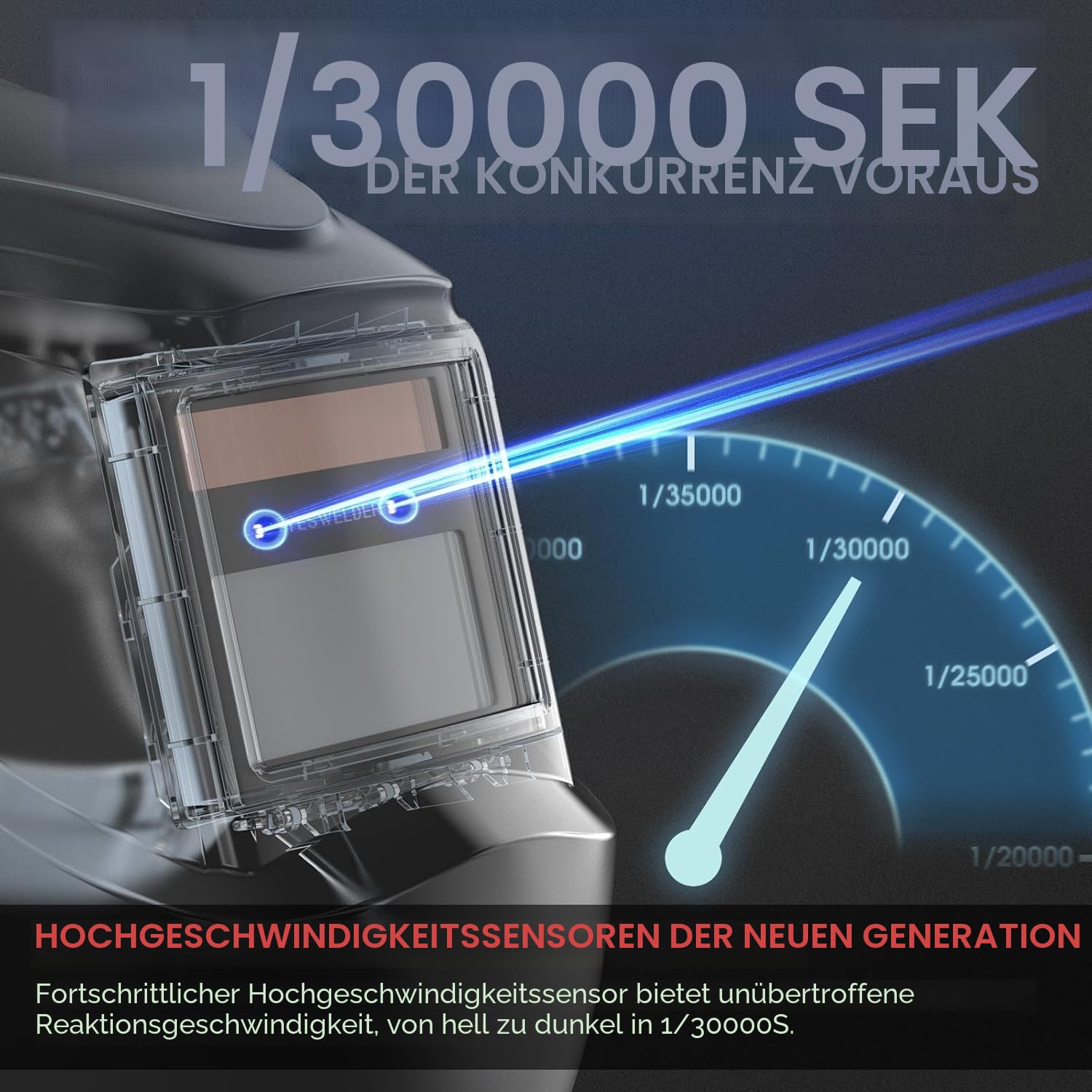 YESWELDER Schweißhelm Wahre Farbe Solarbetriebene Schweißmaske Automatischer Verdunkelung Blaulichtblockierung Breiter Schatten 4/9-13 Schweißhelm für TIG MIG ARC