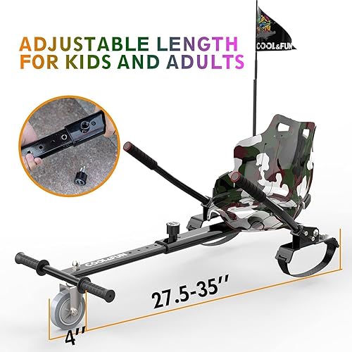 Miniatura 6 de COOL&FUN Hoverboard Seat Attachment Hover Board Go Kart for 6.5'' 8'' 8.5'' 10'' Two Wheel Self Balancing Scooter Accessories
